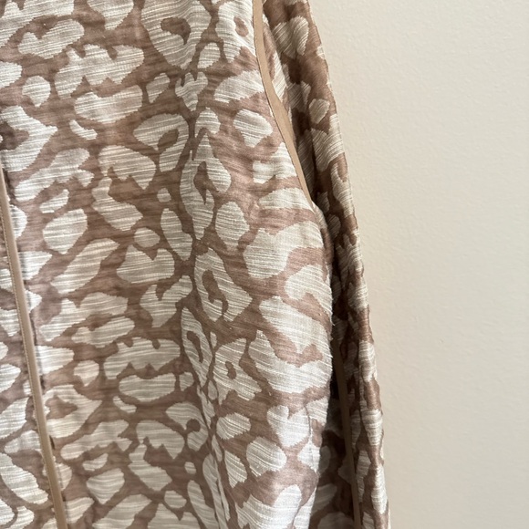 Lafayette 148 New York • Animal Print Jacquard Zip Front Jacket Large Neutral - Picture 9 of 10